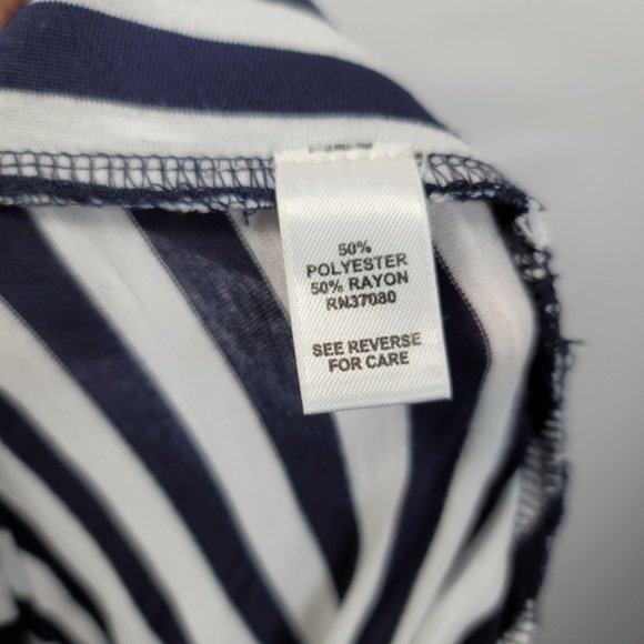 4/$25 Cato Navy Blue Striped Straight Maxi Skirt Size Small - Picture 14 of 16